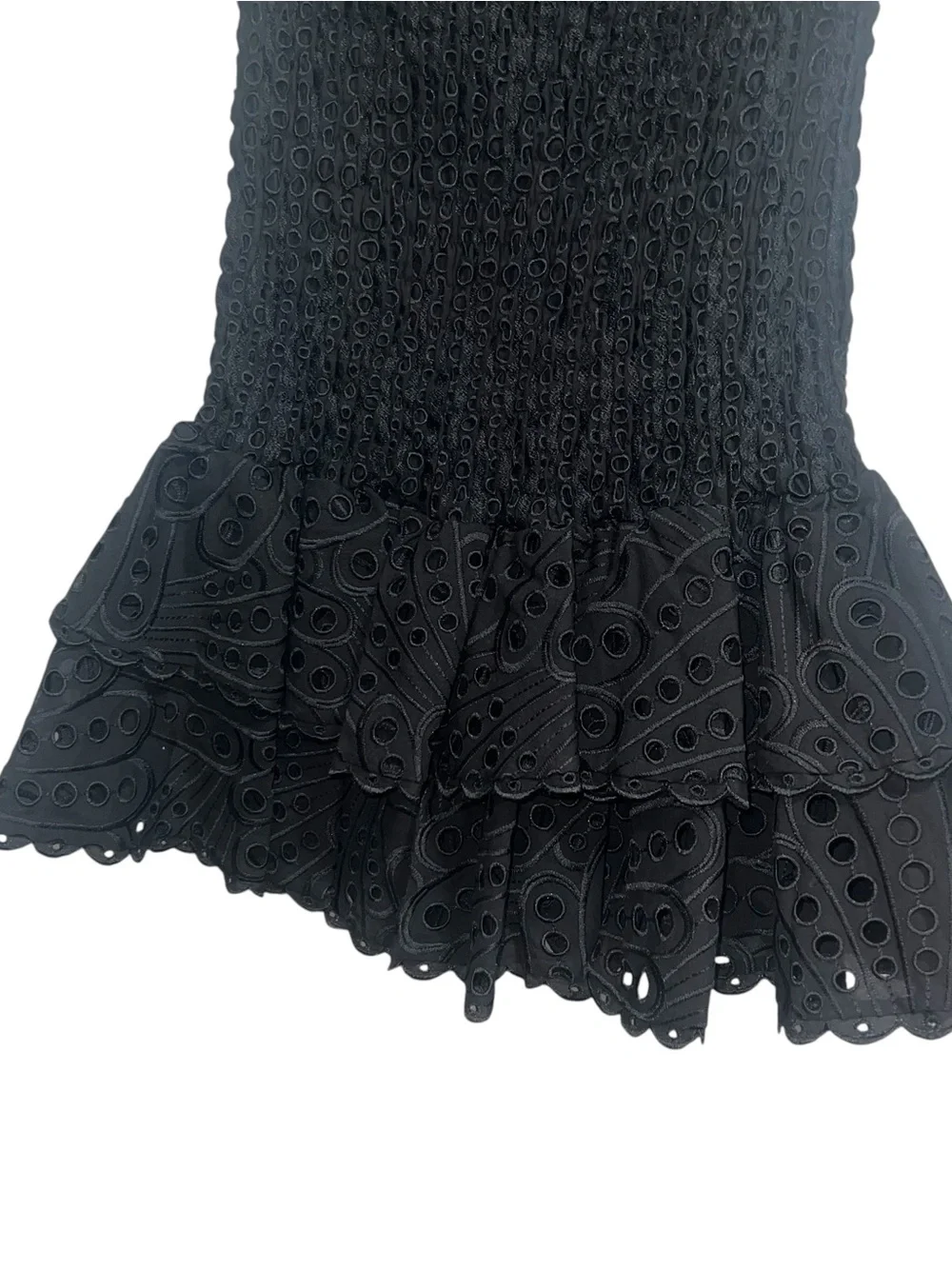 NEW NWT Charo Ruiz Ibiza Megan Smocked Mini Dress In Black - Picture 8 of 13